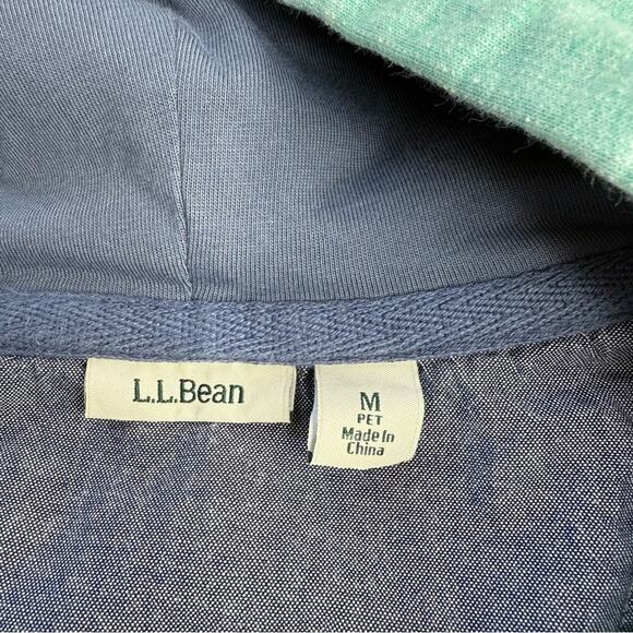 L.L Bean Hoodie Women's MP Mint Rugby Popover Sweatshirt Boating Nautical Beach - Picture 10 of 14